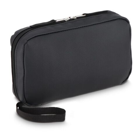 rPET PU-beschichtete 210D Napa-Organizer-Tasche 22 x 13 x 4 cm schwarz | ohne Werbeanbringung | Nicht verfügbar | Nicht verfügbar