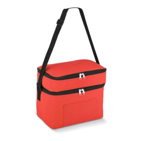 R-PET 600D Doppelfach-Kühltasche 30 x 20 x 25cm 12L Rot Weiß