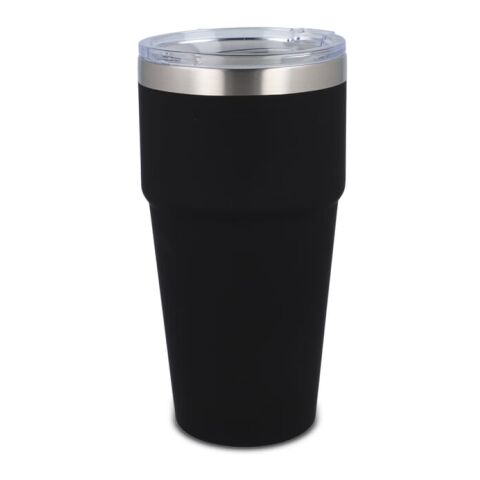 Werbeartikel T-Ceramic Softtouch Kaffee-To-Go-Becher, Thermobecher in verschiedenen Farben, 500 ml – schwarz – mit Logo bedruckt
