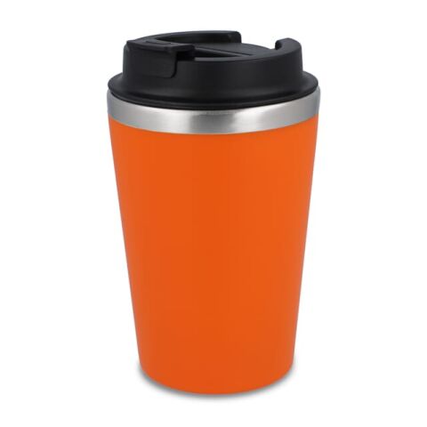 Werbeartikel Coffee to go Becher 350 ml, Thermobecher in verschiedenen Farben – orange – mit Logo bedruckt
