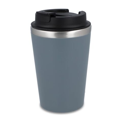 Werbeartikel Coffee to go Becher 350 ml, Thermobecher in verschiedenen Farben – grau – mit Logo bedruckt