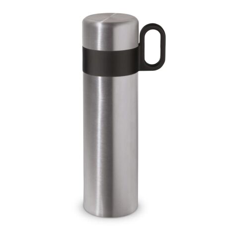 Isolierflasche mit Becher 500ml Silber | 1-farbiger UV-Druck | links vom Henkel | 60 mm x 50 mm | Nicht verfügbar