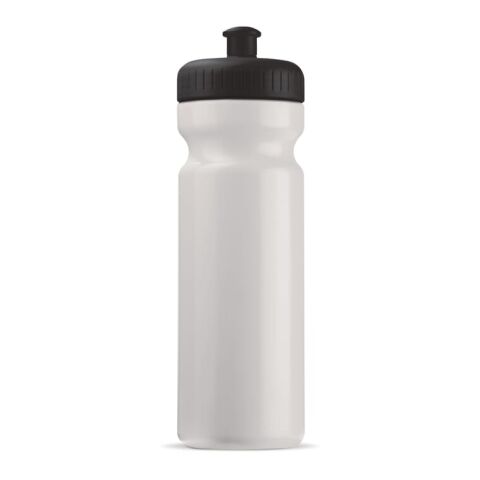 allbranded Kundengeschenk Sportflasche Bio 750ml – weiss-schwarz – mit Logo Weiß/Schwarz