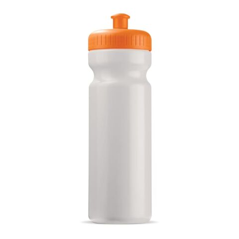allbranded Werbeartikel Sportflasche Toppoint – weiss-orange – mit Logo Weiß/Orange