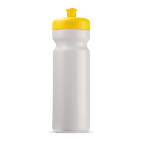 allbranded Werbeartikel Sportflasche Toppoint – weiss-gelb – mit Logodruck Weiß/Gelb