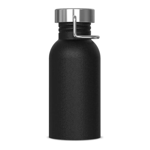 Werbeartikel Skyler 500 ml Trinkflasche Edelstahl einwandig mit edler Pulverbeschichtung & Geschenkbox 100% auslaufsicher – schwarz – mit Logo