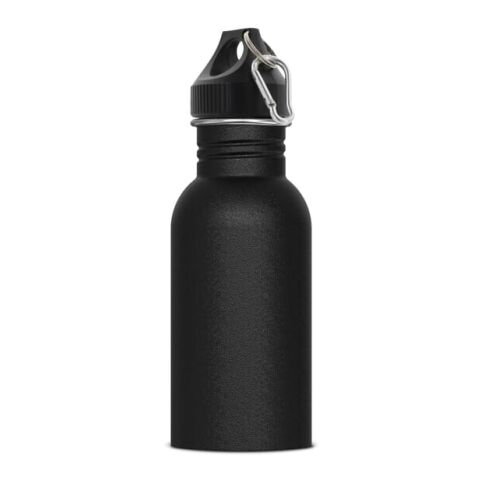 Werbeartikel Lennox 500 ml Edelstahl-Trinkflasche mit eleganter Pulverbeschichtung 100% auslaufsicher inkl. Geschenkbox – schwarz – mit Logo bedruckt
