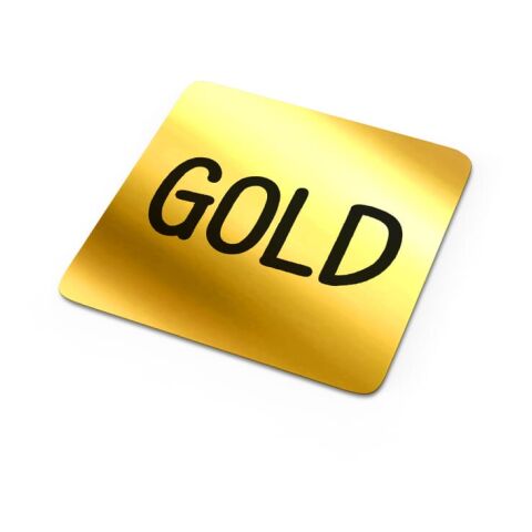 Vinyl Sticker Quadrat 25x25mm Gold | ohne Werbeanbringung | Nicht verfügbar | Nicht verfügbar | Nicht verfügbar