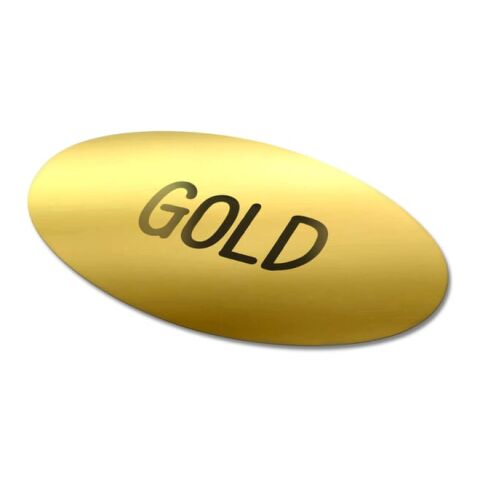 Vinyl Sticker Oval 30x15mm Gold | 1-farbiger Digitaler Aufkleber | Seite 1 | 30 mm x 15 mm | Nicht verfügbar