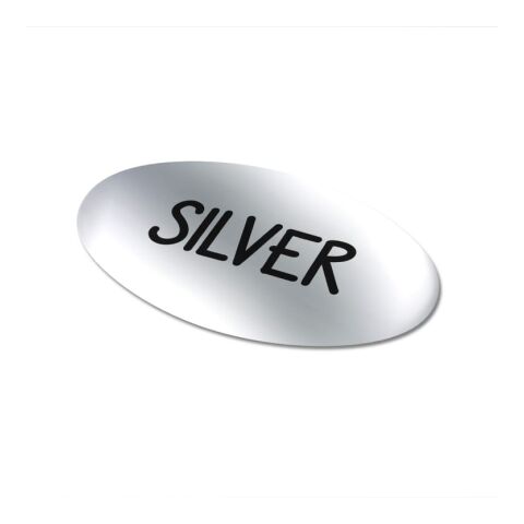 Vinyl Sticker Oval 40x20mm Silber | ohne Werbeanbringung | Nicht verfügbar | Nicht verfügbar | Nicht verfügbar