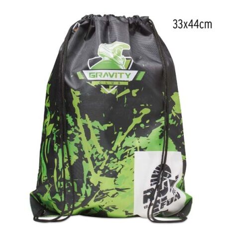 Polyester-Kordelzugbeutel mit PU-Ecken weiß | 33 x 44 cm | ohne Werbeanbringung