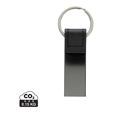 Schicker PU Schlüsselanhänger aus RCS recyc. Zinklegierung