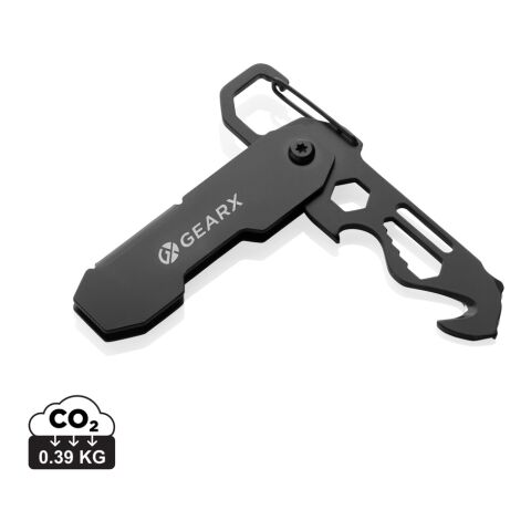 Gear X faltbares EDC-Werkzeug mit Karabinerhaken schwarz | ohne Werbeanbringung | Nicht verfügbar | Nicht verfügbar