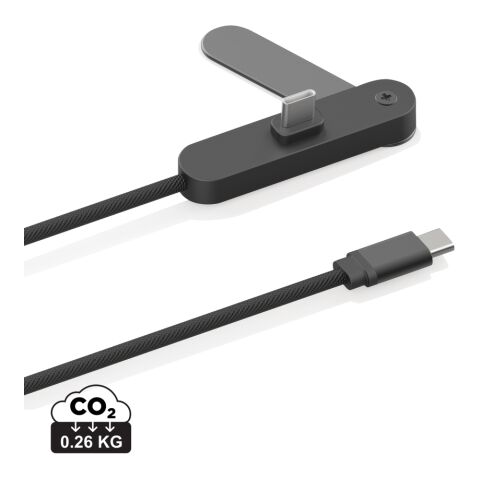 Aluvia RCS 65W-PD-Kabel mit verstellbarem Handyhalter schwarz | ohne Werbeanbringung | Nicht verfügbar | Nicht verfügbar