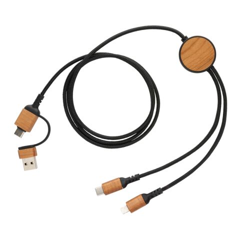 Ohio 6-in-1-Kabel aus RCS zertifiziert recyceltem Kunststoff schwarz | ohne Werbeanbringung | Nicht verfügbar | Nicht verfügbar