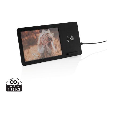 5W Wireless Charger mit Fotorahmen schwarz | ohne Werbeanbringung | Nicht verfügbar | Nicht verfügbar