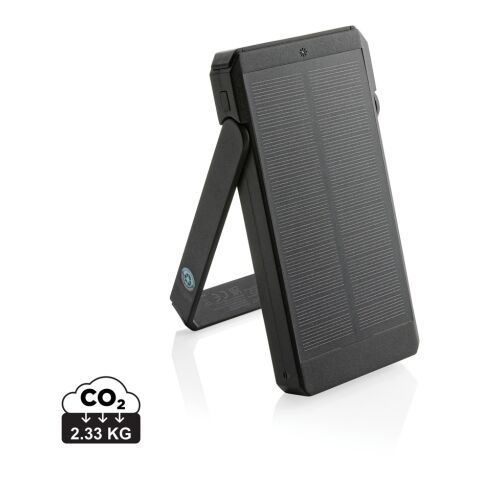 Skywave 10000mAh Solarpowerbank aus RCS recycelt. Kunststoff schwarz | ohne Werbeanbringung | Nicht verfügbar | Nicht verfügbar