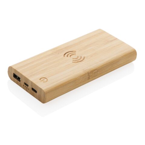 FSC® zertifizierte 8.000mAh Bambus-Wireless-Powerbank