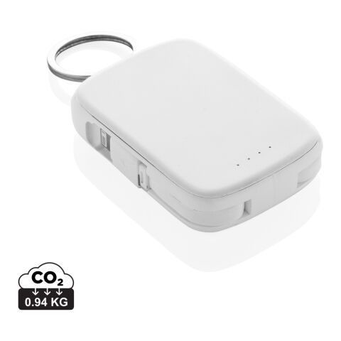 Nexo RCS Key-Chain-Powerbank 2.000mAh mit integr. Kabeln weiß