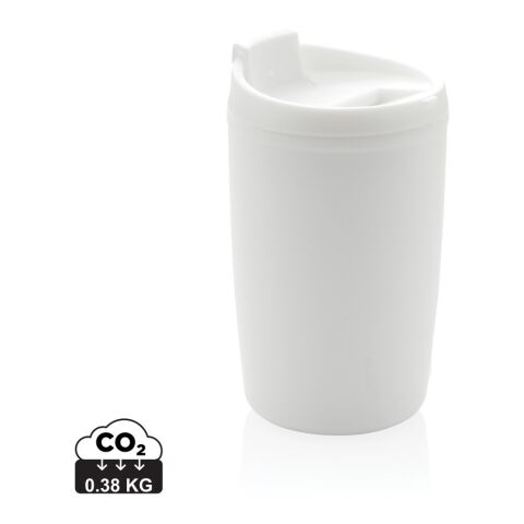 GRS recycelter PP-Becher mit Flip-Deckel weiß | ohne Werbeanbringung | Nicht verfügbar | Nicht verfügbar