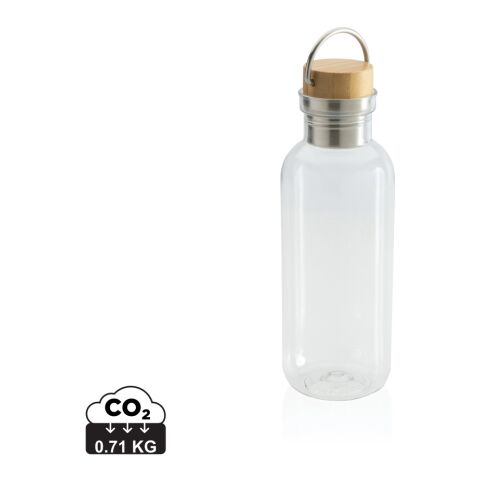 GRS rPET Flasche with FSC Bambusdeckel und Griff weiß | ohne Werbeanbringung | Nicht verfügbar | Nicht verfügbar