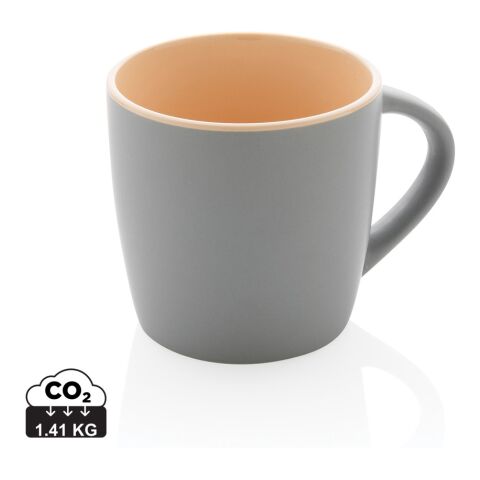 Keramiktasse innen coloriert, 300ml braun-grau | ohne Werbeanbringung | Nicht verfügbar | Nicht verfügbar