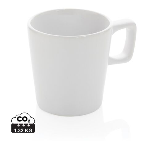 Moderne Keramik Kaffeetasse weiß-weiß | ohne Werbeanbringung | Nicht verfügbar | Nicht verfügbar
