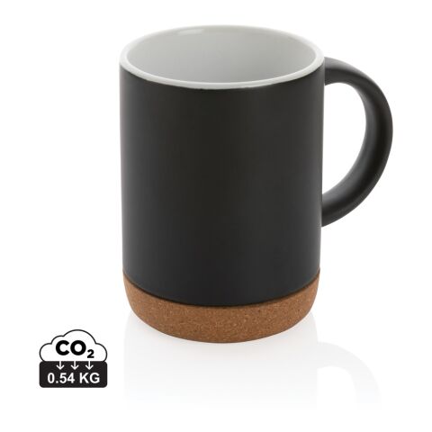 Keramikbecher mit Korkboden, 280ml schwarz | ohne Werbeanbringung | Nicht verfügbar | Nicht verfügbar
