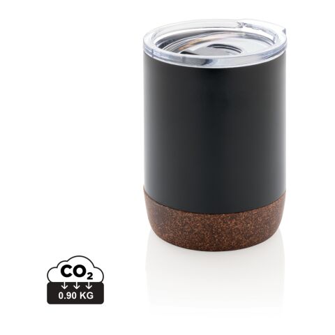 Kleine Vakuum-Kaffeetasse aus RCS rSteel &amp; Kork schwarz | ohne Werbeanbringung | Nicht verfügbar | Nicht verfügbar