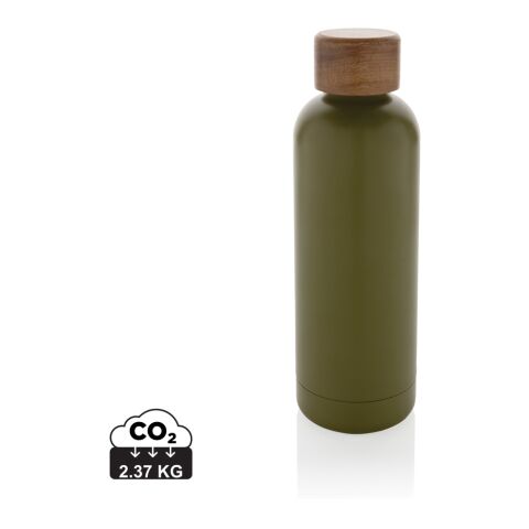 Wood Vakuumflasche aus RCS recyceltem Stainless-Steel grün | ohne Werbeanbringung | Nicht verfügbar | Nicht verfügbar