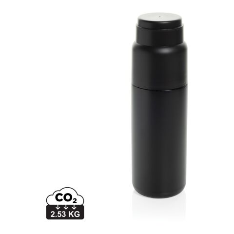 Thermocup RCS – recycelte Thermosflasche mit Becher, 500ml schwarz