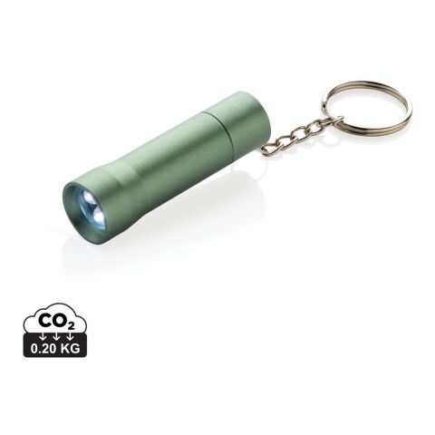 Flash Schlüsselanhänger-Taschenlampe aus RCS rec. Aluminium grün | ohne Werbeanbringung | Nicht verfügbar | Nicht verfügbar