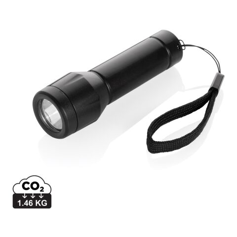 Flara USB-aufladbare Taschenlampe aus RCS recyceltem ABS schwarz | ohne Werbeanbringung | Nicht verfügbar | Nicht verfügbar