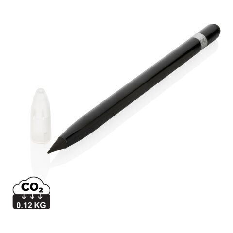 Tintenloser Stift aus Aluminium mit Radiergummi schwarz | ohne Werbeanbringung | Nicht verfügbar | Nicht verfügbar