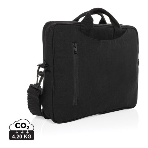 "Laluka AWARE™ 15.4"" Laptop-Tasche aus recycelter Baumwolle schwarz | ohne Werbeanbringung | Nicht verfügbar | Nicht verfügbar | Nicht verfügbar