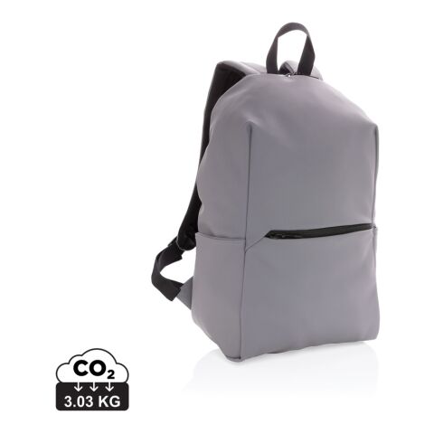 Schicker PU 15.6&quot; Laptop-Rucksack grau | ohne Werbeanbringung | Nicht verfügbar | Nicht verfügbar