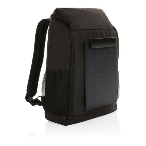 Pedro AWARE™ RPET Deluxe Rucksack mit 5W Solar Panel schwarz | ohne Werbeanbringung | Nicht verfügbar | Nicht verfügbar