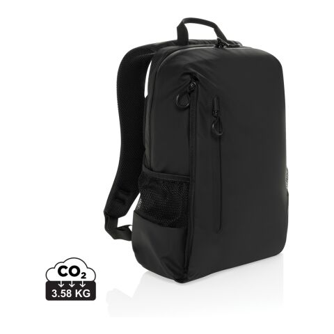 Lima Aware™ RPET wasserabweisender 15,6&quot; Laptop-Rucksack schwarz | ohne Werbeanbringung | Nicht verfügbar | Nicht verfügbar | Nicht verfügbar