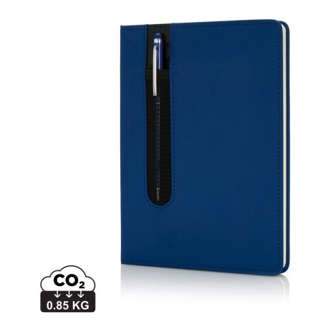 Basic Hardcover PU A5 Notizbuch mit Stylus-Stift navy blau | ohne Werbeanbringung | Nicht verfügbar | Nicht verfügbar | Nicht verfügbar