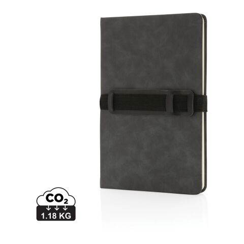 Deluxe Hardcover PU Notizbuch mit Handy- und Stiftehalter