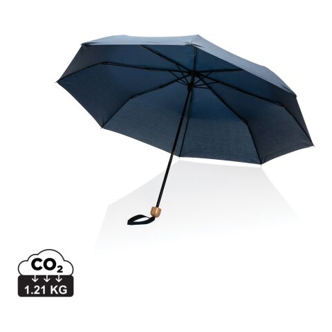 20.5&quot; Impact AWARE™ RPET 190T Pongee Bambus Mini-Schirm navy blau | ohne Werbeanbringung | Nicht verfügbar | Nicht verfügbar