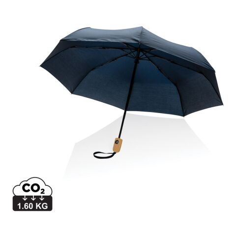 21&quot; Impact AWARE™ RPET 190T Bambus-Schirm autom. open/close marineblau | ohne Werbeanbringung | Nicht verfügbar | Nicht verfügbar