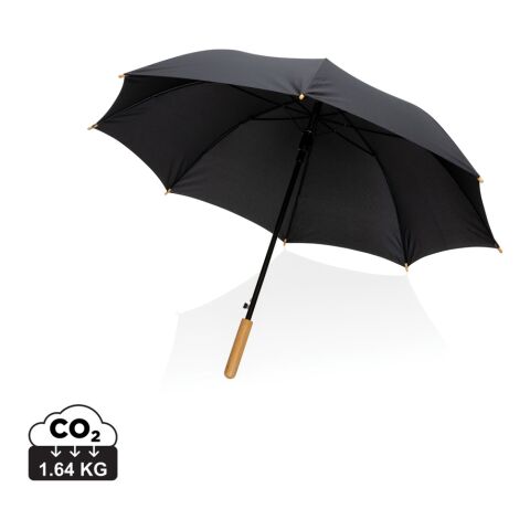 23&quot; Impact AWARE™ RPET 190T Auto-Open Bambus-Schirm schwarz | ohne Werbeanbringung | Nicht verfügbar | Nicht verfügbar