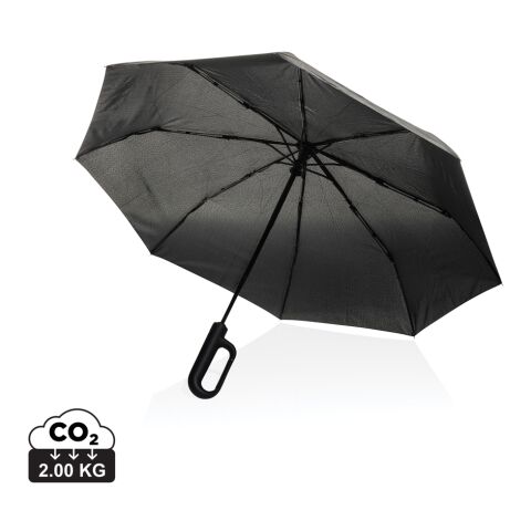 Yara 21“ AWARE™ rPET Regenschirm mit Karabiner schwarz | ohne Werbeanbringung | Nicht verfügbar | Nicht verfügbar