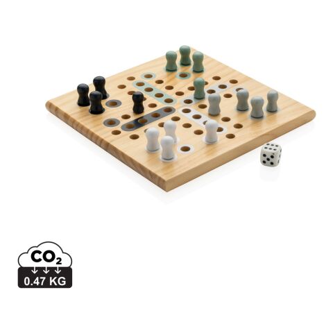 Claire Ludo-Spiel aus Holz schwarz | ohne Werbeanbringung | Nicht verfügbar | Nicht verfügbar