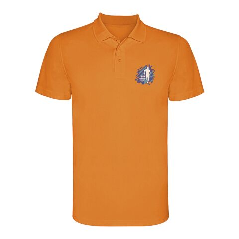 PF Concept Deutschland GmbH 48h Express-Druck Werbeartikel Monzha Sport Poloshirt für Herren – Fluor Orange – L – mit Logo bedruckt