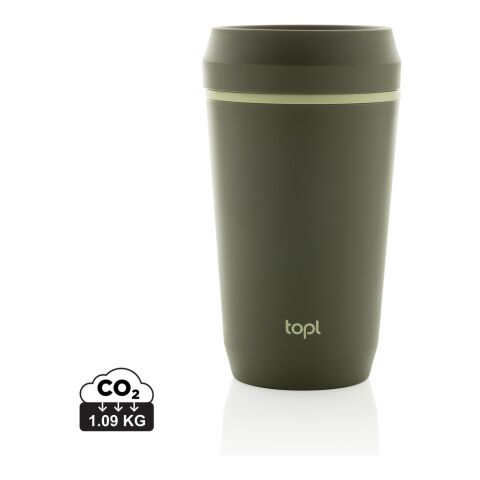 Topl-Becher aus rec. Kunststoff mit 360-Grad-Deckel 354ml grün | ohne Werbeanbringung | Nicht verfügbar | Nicht verfügbar
