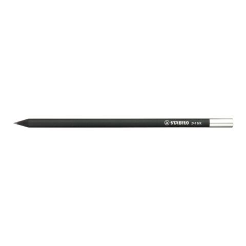 STABILO Grafitstift schwarz durchgefärbt mit Metallkapsel schwarz/silber | Nicht verfügbar | ohne Werbeanbringung | ohne Werbeanbringung