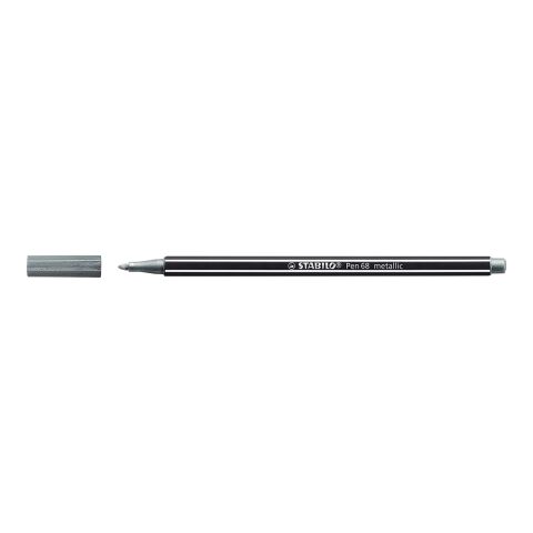 STABILO Pen 68 metallic Fasermaler silber | ohne Werbeanbringung
