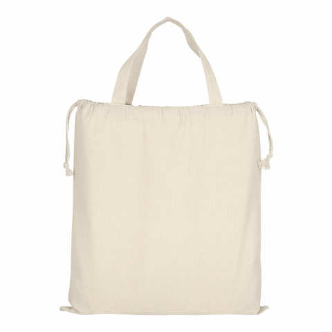 TEXXILLA Baumwolltasche CLASSIC mit zwei kurzen Henkeln und doppeltem Kordelzug, ca. 140 g/m² beige | ohne Werbeanbringung | ohne Werbeanbringung